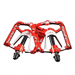 GYMNASTIKA Spares GYMNASTIKA Mountain Bike Pedals, 1Pair Bike Pedals Detachable Non-slip Aluminium Alloy 3 Bearing Ultralight Road Bicycle Pedal Cycling Accessories for Road Mountain Bike Red