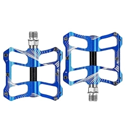 GYMNASTIKA Spares GYMNASTIKA Outdoor Mountain Bike Pedals Bicycle Flat Pedals, 2Pcs Pedals Lightweight Fine Workmanship Aluminum Alloy Cycling Riding Flat Pedals for Road Mountain Bike Blue