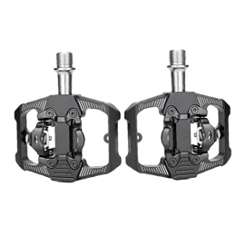 Hainice Spares Hainice Bicycle Pedals, 1Pair Aluminum Alloy Mountain Bike Pedals Anti-Slip Durable 3 Sealed Bearing SPD Platform Pedals (Black)