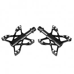 HAOHAOWU Spares HAOHAOWU Aluminum Alloy Pedals, Bicycle Pedal Bearings Ultra-Light Mountain Bike Equipment Dead Fly Pedals Bicycle Spare Parts, black