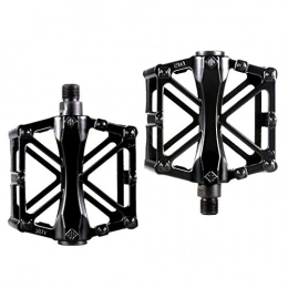 HAOHAOWU Spares HAOHAOWU Bicycle Pedals, Mountain Bike Pedals Bicycle Pedal Bearing Palin Aluminum Road Bike Accessories, black
