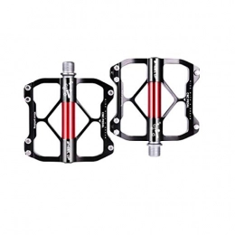 Haoyushangmao Spares Haoyushangmao 3 Bearings Mountain Bike Pedals Platform Bicycle Flat Alloy Pedals 9 / 16" Pedals Non-Slip Alloy Flat Pedals The latest style, and durable (Color : Black red)