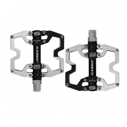 Haoyushangmao Spares Haoyushangmao Mountain Bike Pedals 9 / 16 Cycling 3 Pcs Sealed Bearing Bicycle Pedals, The latest style, and durable (Color : Black silver)