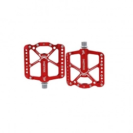 Haoyushangmao Mountain Bike Pedal Haoyushangmao Mountain Bike Pedals, Ultra Strong Colorful CNC Machined 9 / 16" Cycling Sealed 3 Bearing Pedals, The latest style, and durable (Color : Red)