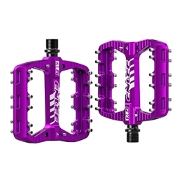 Harilla Spares Harilla 2Pcs Mountain Bike Pedals with Anti Skid Nails Sealed Bearings Bicycle Pedals Wide Flat Pedals Lightweight Durable Cycling Parts, Violet