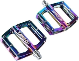 Harpra Oil Slick Mountain Bicycle Pedals Mtb Platcompatible Withm Aluminum Road Bike Pedals Bearing Anti-Silp Bmx Folding Bike Pedals Bicycle Parts - Rainbow (Rainbow)