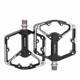 HEIMP Mountain Bike Pedal HEIMP 1 Pair Bike Aluminum Alloy Cycling Lightweight Sealed Bearing Flat W / Anti-Skid Pins 3 Bearing Rotation Lubrication for Road Mountain Bike BMX Pedals (Color : Black3)