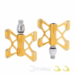 HEIMP Mountain Bike Pedal HEIMP Mountain Bike, 3 Bearing Composite Bicycle High-Strength Non-Slip Surface for Road Bikes Flat Bike Pedals (Color : Giallo)