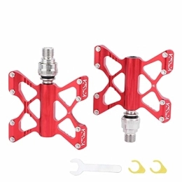 HEIMP Spares HEIMP Mountain Bike, 3 Bearing Composite Bicycle High-Strength Non-Slip Surface for Road Bikes Flat Bike Pedals (Color : Rot)