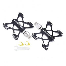 Hellery Spares Hellery Aluminum Alloy Lightweight Bike Flat Platform Pedals Anti-Slip Mountain MTB Bicycle Cycle Sealed Bearing 14mm Thread - Black