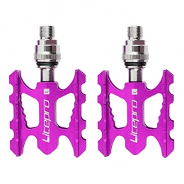 Hellery Pair of Cycling Quick Release Bicycle Pedals for Mountain Bike - Purple