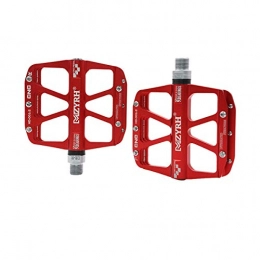 Hengtongtongxun Spares Hengtongtongxun Mountain Bike Pedals, Ultra Strong Colorful CNC Machined 9 / 16" Cycling Sealed 3 Bearing Pedals, and durable The latest style, and durable (Color : Red)