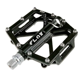 Heqianqian Spares Heqianqian Bicycle Pedal Mountain Bike Pedals 1 Pair Aluminum Alloy Antiskid Durable Bike Pedals Surface For Road BMX MTB Bike Black (SMS-FLAT) Suitable for Outdoor Riding