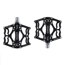 Heqianqian Spares Heqianqian Bike Pedal Mountain Bike Pedal Aluminum Alloy Pedal Bicycle Bearing Foot Pedal Palin Pedal Multi-color Optional for Mountain Bike Road Vehicles and Folding (Color : Black, Size : One size)