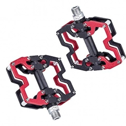 HiBike Mountain Bike Pedals, Ultra Strong Colorful CNC Machined Alloy Body 9/16" Cycling Sealed 3 Bearing Pedals(Red)