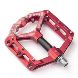 HIGHER MEN Spares HIGHER MEN 1 Pair MTB Bike Pedals Mountain Non-Slip Bike Pedals Platform Bicycle Flat Alloy Pedals 9 / 16, 104 * 102 * 23mm (Color : Red P)