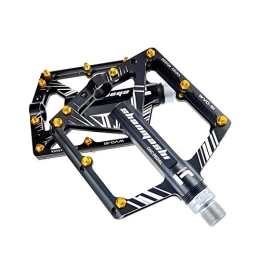 HKYMBM Mountain Bike Pedal HKYMBM Mountain Bike Pedals, 4 Bearings Aluminum Alloy Dust Cap Protection Cycling Pedals, a