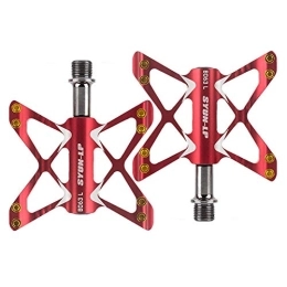 HKYMBM Spares HKYMBM Mountain Bike Pedals, Aluminum Alloy with 16 Anti-Slip Pins Easy Climbing Aluminum Platform Lightweight Bicycle Pedals, d