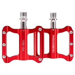 HOOBBI Spares HOOBBI 3 Bearing Aluminum Alloy Bike Pedal with Cleats, Small and Lightweight, Bicycle pedal Suitable for Mountain Bikes / City Bikes etc - 1 Pair Cycling Accessories (Color : Red, Size : One Size)