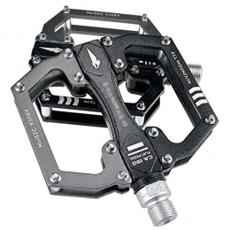 HOOBBI Spares HOOBBI Alloy Bike Pedal, Mountain Bike Wide Pedals, Non-Slip Durable Ultra-Light 9 / 16 Inch Platform Pedals for Road / Mountain / MTB / BMX Bike, Bicycle Pedal (Color : Titanium, Size : One Size)