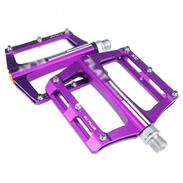 HOOBBI Spares HOOBBI Aluminium Cycling Bike Pedals with Sealed Bearing Flat Pedals, with Anti-slip Cycling Bike Pedal, Bicycle pedal for Road / Mountain / MTB / BMX Bike (Color : Purple2, Size : One Size)