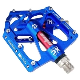 HOOBBI Spares HOOBBI Aluminum Alloy Bike Pedal, 3-bearing Bearing Palin Pedal Mountain Bike Pedal Bicycle Pedal Comfort Type, Durable Bike Pedals Surface, Bicycle Pedal (Color : Blue, Size : One Size)