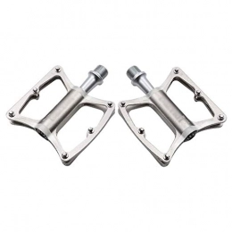 HOOBBI Mountain Bike Pedal HOOBBI Aluminum Alloy Bike Pedal, 3 Sealed Bearings Non-Slip Durable 9 / 16 Inch for Road / Mountain / MTB / BMX Bike 1 Pair Cycling Accessories, Bicycle Pedal (Color : Silver, Size : One Size)