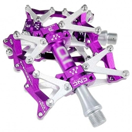 HOOBBI Mountain Bike Pedal HOOBBI Aluminum Alloy Bike Pedal, Bicycle Platform Sealed Bearing Antiskid Universal 9 / 16 Inch for Mountain Bikes Road Bikes Cycling Accessories, Bicycle Pedal (Color : Purple, Size : One Size)
