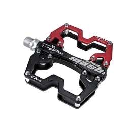 HOOBBI Mountain Bike Pedal HOOBBI Aluminum Alloy Bike Pedal, Ultra-Light Trekking Racer Bike Pedals, Sealed Bearing, Anti-Slip, Mountain Bike Pedals, Bicycle Accessories, Bicycle Pedal (Color : Red, Size : One Size)