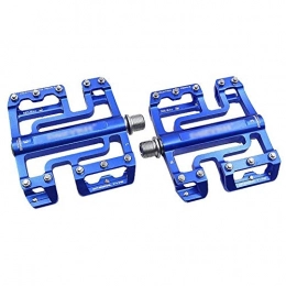 HOOBBI Mountain Bike Pedal HOOBBI Aluminum Alloy Pedal Riding Parts, MTB BMX Road Mountain Bike Bicycle Platform Pedals Flat Alloy Sealed Bearing 9 / 16 Inch, Bicycle Pedal (Color : Blue, Size : One Size)