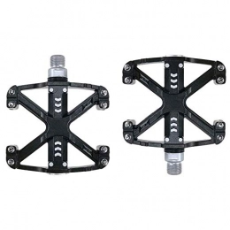 HOOBBI Mountain Bike Pedal HOOBBI Antiskid Durable Bike Pedal, High Strength Sealed Bearing Aluminum Alloy Hybrid Pedals Bicycle Pedal for 9 / 16 Inch 1 Pair Cycling Accessories (Color : Black, Size : One Size)