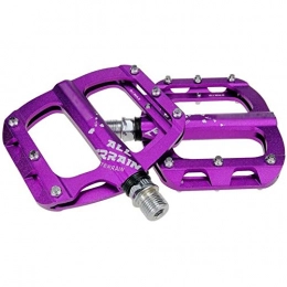HOOBBI Spares HOOBBI Bicycle Pedal Bearing DU Aluminum Alloy Pedal Non-slip Pedal Wide Road Mountain Bike Pedal for Road BMX MTB Bike, 7 Colors Bicycle Pedal (Color : Purple, Size : One Size)