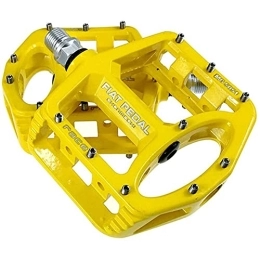 HOOBBI Mountain Bike Pedal HOOBBI Bicycle Pedal, Mountain Bike Pedals Road Bike Pedals Bicycle Cycling Bike Pedals Flat Pedals Metal Bike Pedals Making The Ride Safer, Bicycle Pedal (Color : Yellow, Size : One Size)