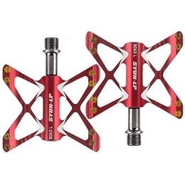 HOOBBI Mountain Bike Pedal HOOBBI Bicycle Pedal, Mountain Bike Pedals Road Bike Pedals Bicycle Cycling Bike Pedals Mtb Flat Pedals Pedals For Road Bike Making The Ride Safer, Bicycle Pedal (Color : Red, Size : One Size)