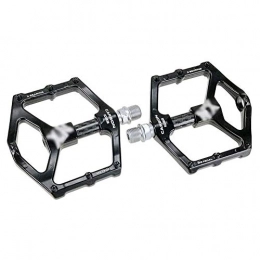 HOOBBI Mountain Bike Pedal HOOBBI Bike Pedal, Carbon Fiber Tube 3 Bearing Pedal, Aluminum Alloy Bicycle Pedal Antiskid Durable Sealed Bearing 9 / 16 Hybrid Pedals for 1 Pair Cycling Accessories (Color : Black, Size : One Size)