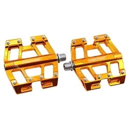 HOOBBI Spares HOOBBI Bike Pedal, Non-Slip Bike Pedals 9 / 16 Good Looking Great Performance Sealed 3 Bearing Non-Slip Lightweight Mountain Bicycle Pedal (Color : Gold, Size : One Size)