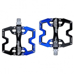 HOOBBI Mountain Bike Pedal HOOBBI CNC Aluminum Alloy Bike Pedal, 2 Color-blocking Bicycle Comfortable Pedals, Sealed Bearings Anti-Slip Durable Ultralight Cycle Platform Pedal, Bicycle Pedal (Color : Blue, Size : One Size)