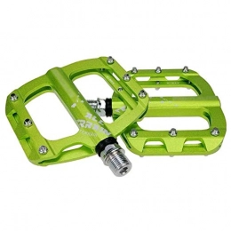 HOOBBI Mountain Bike Pedal HOOBBI CNC Aluminum Alloy Bike Pedal, Durable Non-slip 3 Bearings Pedals Cycling Pedals 9 / 16 Inch, Aluminium Composite Platform, Cycling Accessories, Bicycle Pedal (Color : Green, Size : One Size)