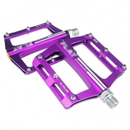 HOOBBI Spares HOOBBI Durable Bike Pedal, Aluminum Alloy Anti-skid Pins 9 / 16 Inch Sealed Anti-Slip Bicycle Cycling Bike Pedals Cycling Accessories, 1 Pair, Bicycle Pedal (Color : Purple, Size : One Size)