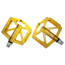 HOOBBI Spares HOOBBI Durable Bike Pedal, Non-Slip Ultralight 3 Bearing Hybrid Pedals 9 / 16 Sealed Bearing Pedals Platform Cycling Accessories(1 Pair), Bicycle Pedal (Color : Gold, Size : One Size)