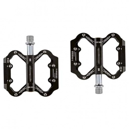 HOOBBI Spares HOOBBI Lightweight Aluminum Bike Pedal, 3 Bearings Slip Durable Flat Pedals Ultralight for 9 / 16 Inch Hybrid Pedals for Road Bike 1 Pair (Color : Black, Size : One Size)