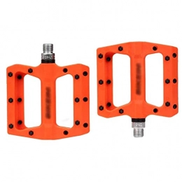 HOOBBI Spares HOOBBI Lightweight Nylon Bearings Bike Pedal, CNC 9 / 16 Inch Screw Thread Spindle, Non-Slip Stud Design, Pedal for Road Mountain City Bikes, Bicycle Pedal (Color : Orange, Size : One Size)