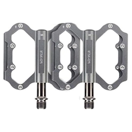 HOOBBI Spares HOOBBI Mountain Bicycle Pedal, Bike Pedal, Non-slip Durable Aluminum Alloy Bearing Bicycle Accessories - 1 Pair Cycling Accessories (Color : Silver, Size : One Size)