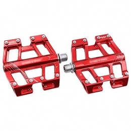 HOOBBI Spares HOOBBI Non-Slip Bike Bicycle Pedals, Light Aluminum Alloy Casting Body, Sealed Bearing Pedal for 9 / 16 MTB BMX Road Mountain Bike Cycle, Bicycle Pedal (Color : Red, Size : One Size)