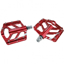 HOOBBI Spares HOOBBI Non-slip Bike Pedal, Large and Comfortable Pedals, Aluminum BMX MTB Flat-Platform 9 / 16Inch Bike for Mountain and Road for Road Bicycle MTB, Bicycle Pedal (Color : Red, Size : One Size)