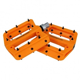 HOOBBI Mountain Bike Pedal HOOBBI Nylon Cycling Bike Pedals, 9 / 16”CNC Machined Cr-Mo Spindle, Double Sealed Ball Bearings System, Bicycle Pedal for Mountain Bikes and Road Bikes (Color : Orange, Size : One Size)