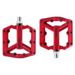 HOOBBI Spares HOOBBI Nylon Fiber Bike Pedal, Bicycle Pedal Ultralight Wide Bearing Pedal Flat Platform Pedals 9 / 16 Inch Bearing Pedals Mountain Bike Pedal, Bicycle Pedal (Color : Red, Size : One Size)