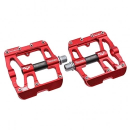 HOOBBI Mountain Bike Pedal HOOBBI Outdoor Sports Bicycle Pedal, Aluminum Pedal Mountain Bike Road Bike 3 Palin Bearing Adult Outdoor Riding, Bicycle Pedal (Color : Red, Size : One Size)