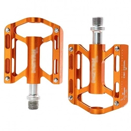 HOOBBI Spares HOOBBI Road Mountain Bike Pedal Aluminum Alloy Bicycle 3-bearing Folding Bike Compact Pedal Riding Accessories, 1 Pair Cycling Accessories, Bicycle Pedal (Color : Orange, Size : One Size)