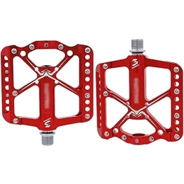 HOOBBI Spares HOOBBI Ultra-Light Bike Pedal, 3-Bearing Road Bike General Accessories Aluminum Alloy Pedal Mountain Bike Pedal for MTB BMX Road Bike, Bicycle Pedal (Color : Red, Size : One Size)